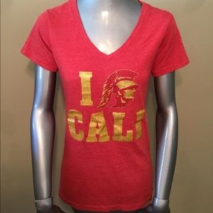 USC Her Style Trojans graphics v-neck tee t-shirt